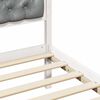 vidaXL Bed Frame Light Grey 135 x 190 cm Solid Pine Wood