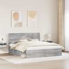 vidaXL Bed Frame Grey Sonoma 200 x 200 cm Solid Pine Wood