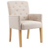vidaXL Dining Chair | Beige | 100% polyester, rubberwood | Standard | Ergonomic