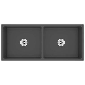 vidaXL Handmade Kitchen Sink Black Stainless Steel