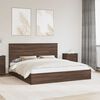 vidaXL Storage Bed with Drawer Brown Oak 200 x 200 cm Engineered Wood