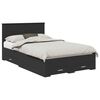 vidaXL Bed Frame with Headboard Black 120 x 200 cm Engineered Wood