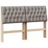 vidaXL Upholstered Headboard Taupe 135 cm Solid Pine Wood