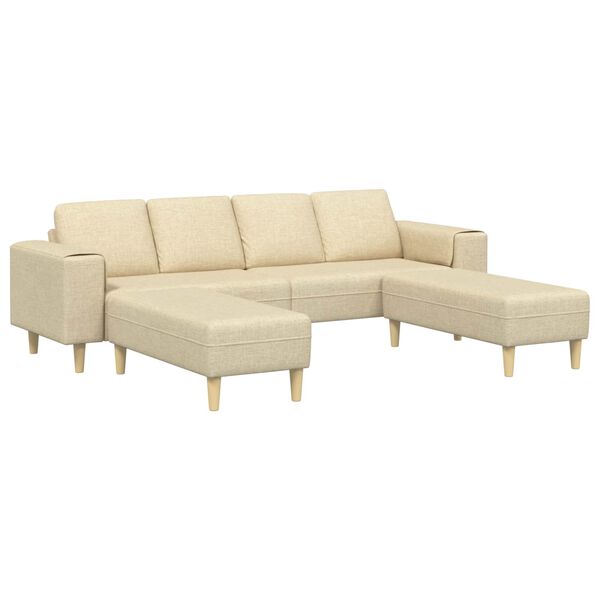 vidaXL Sofa Set Cream Fabric
