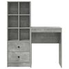 vidaXL Desk with Drawer 2 pcs Concrete Grey
