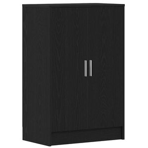 vidaXL Shoe Cabinet Black Oak 60x35x92 cm Engineered Wood