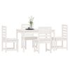 vidaXL 5 Piece Garden Dining Set White Solid Wood Pine