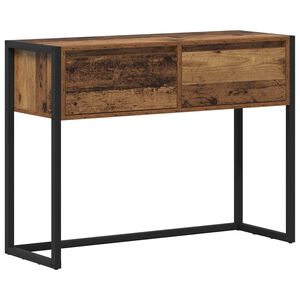 vidaXL End Table with Drawer Old Wood 100 x 36 x 75 cm Engineered Wood