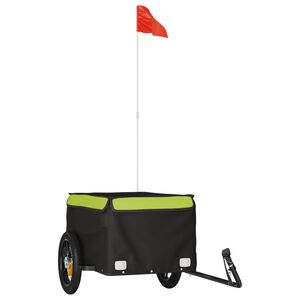 vidaXL Bike Trailer Black and Green 30 kg Iron