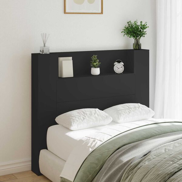 vidaXL Headboard Black 120 x 16.5 x 103.5 cm Engineered Wood