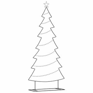 vidaXL Metal Christmas Tree with Stand Black 210 cm Steel