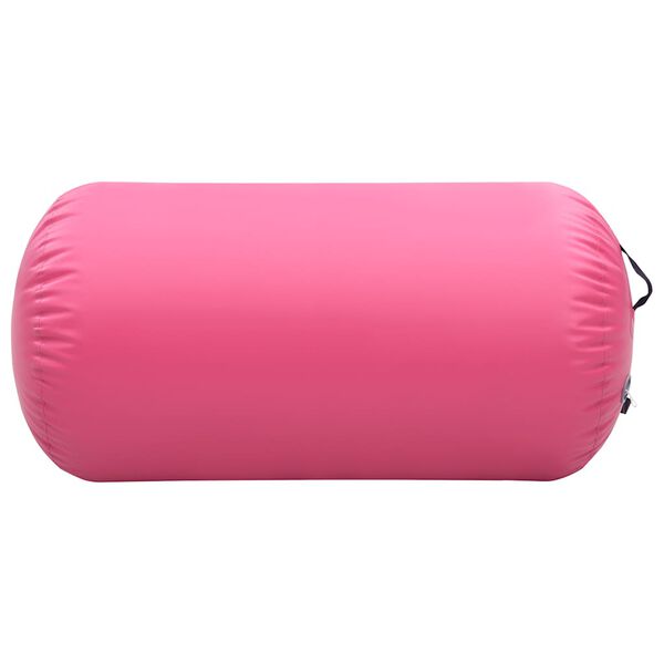 vidaXL Inflatable Gymnastic Roll with Pump 120x75 cm PVC Pink