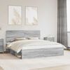 vidaXL Bed Frame Grey Sonoma 200 x 200 cm Solid Pine Wood