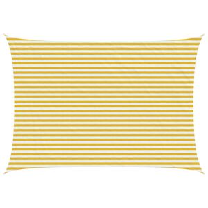 vidaXL Sunshade Sail Yellow and White 3.5 x 4.5 m HDPE