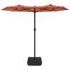 vidaXL Double-Head Garden Parasol with LEDs Terracotta 316x145 cm