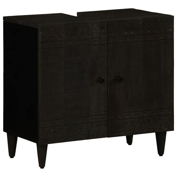 vidaXL 2 Piece Bathroom Furniture Set Solid Wood Mango