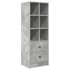 vidaXL Desk with Drawer 2 pcs Concrete Grey