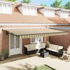 vidaXL Retractable Awning Retractable Green and Yellow 500 x 300 cm