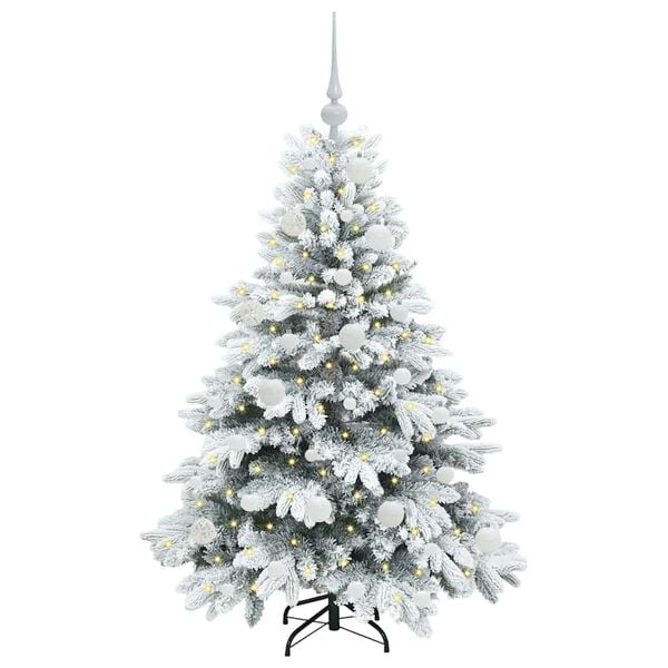 vidaXL Artificial Christmas Tree with 150 LEDs White 120 cm PE and PVC
