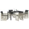 vidaXL Garden Dining Set 5 pcs Light Grey Poly Rattan