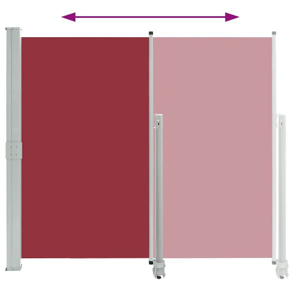 vidaXL Patio Retractable Side Awning 140 x 300 cm Red
