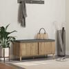 vidaXL Hall Bench with Cushion with Door Artisan Oak 100 x 38 x 46 cm