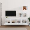 vidaXL 4 Piece TV Cabinet Set White Engineered Wood