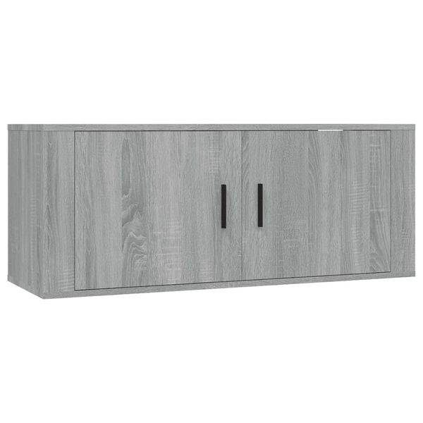 vidaXL Wall Mounted TV Cabinet Grey Sonoma 100x34.5x40 cm