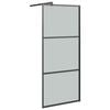 vidaXL Walk-in Shower Wall with Shelf Black 80x195cm ESG Glass&Aluminium