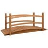 vidaXL Garden Bridge | Natural Wood | Solid Firwood | Medium | Decorative Inlays