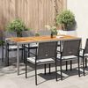 vidaXL Garden Table 190x90x75 cm Poly Rattan and Acacia Wood Grey