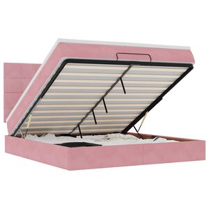 vidaXL Ottoman Bed with Mattresses Pink 180x200cm Velvet