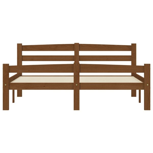 vidaXL Bed Frame without Mattress Honey Brown Solid Wood 140x200 cm (322078+321987)