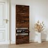 vidaXL Shoe Cabinet Smoked Oak 59x17x169 cm Engineered Wood