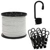 vidaXL Bungee Cords with Hooks 10 mm Black and White PP and Rubber