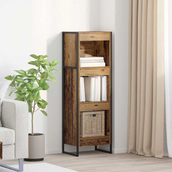 vidaXL Book Cabinet Old Wood 40 x 30 x 121 cm Engineered Wood