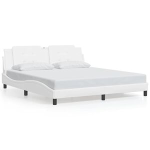 vidaXL Bed Frame without Mattress "Zadar" White 180x200 cm Super King Faux Leather