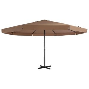 vidaXL Outdoor Parasol with Aluminium Pole 500 cm Taupe