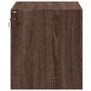 vidaXL Wall-mounted Bedside Cabinet with LED Lights Brown Oak