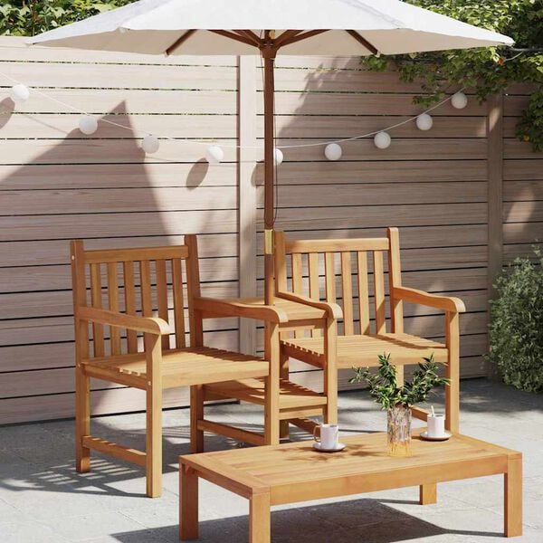 vidaXL Outdoor Chairs Brown 152 x 63 x 89 cm Solid teak wood