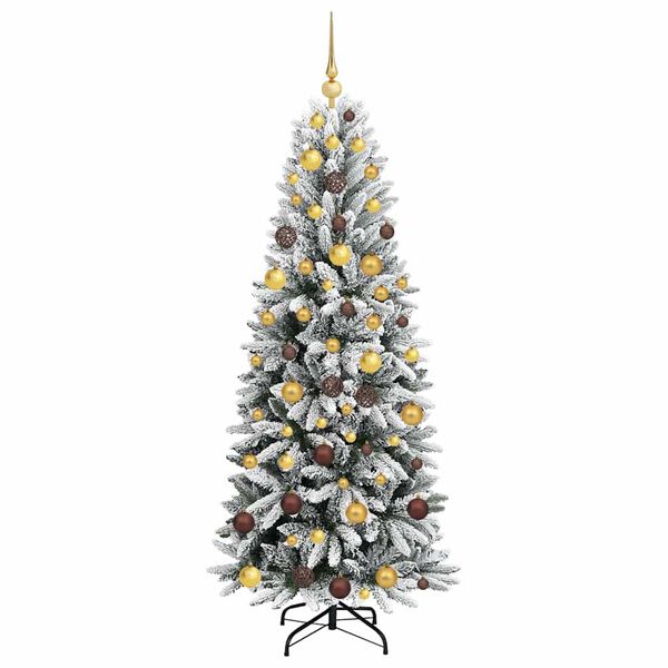 vidaXL Artificial Christmas Tree with 300 LEDs with Stand White 180 cm