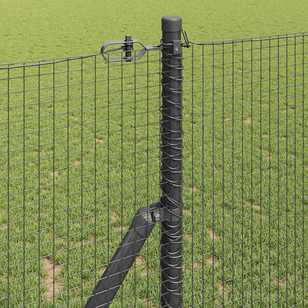 vidaXL Fence Post Grey 50 x 1 m (19 x 19 mm mesh) Steel and PVC