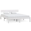 vidaXL Bed Frame without Mattress White Solid Wood Pine Double