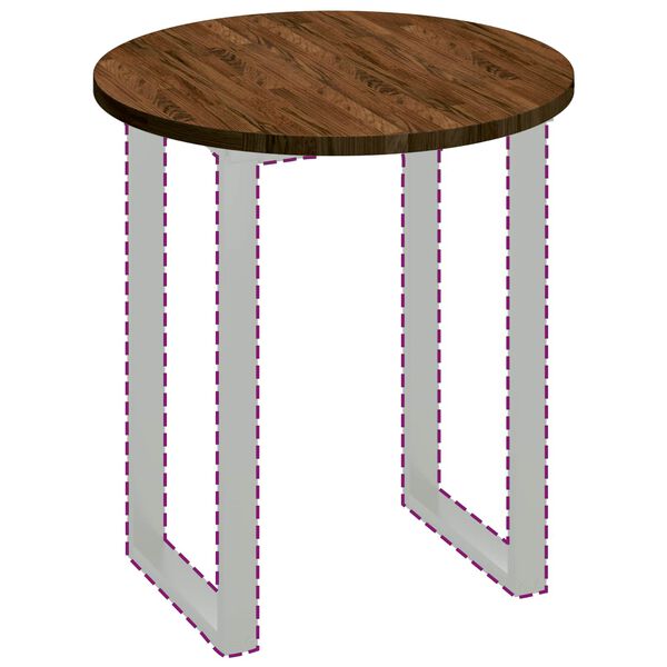 vidaXL Table Top Dark Brown &Oslash; 70 x 2.5 cm Solid Oak Wood