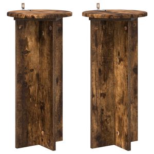 vidaXL Plant Stand 2 pcs Smoked Oak 29.5 x 29.5 x 60 cm