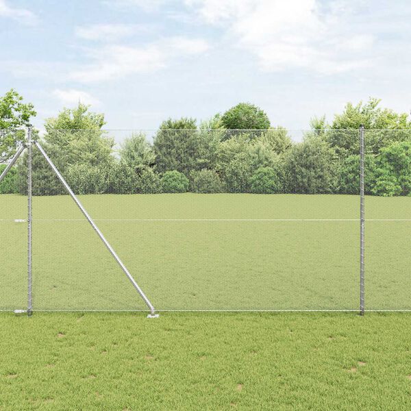 vidaXL Fence Post Silver 50 x 1.5 m (13 mm mesh) Steel