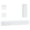 vidaXL 5 Piece TV Cabinet Set High Gloss White Engineered Wood
