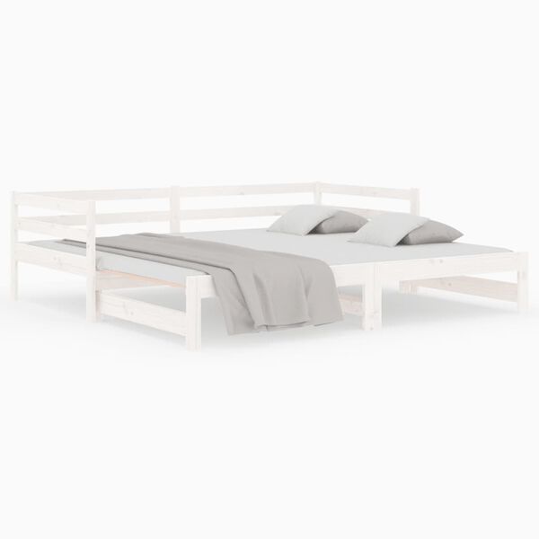 vidaXL Pull-out Day Bed without Mattress White 80x200 cm