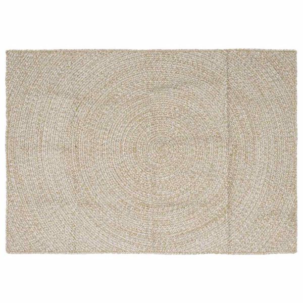 vidaXL Area Rugs Rectangular Natural and White 140 x 200 cm Jute
