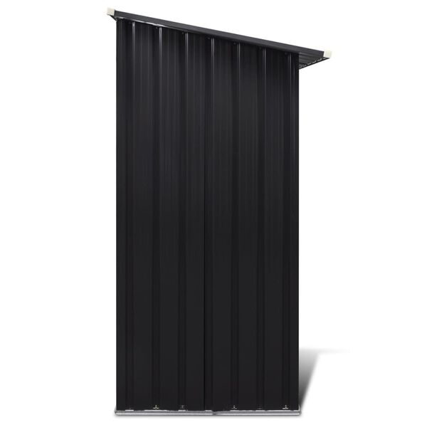 vidaXL Garden Log Storage Shed Galvanised Steel Grey